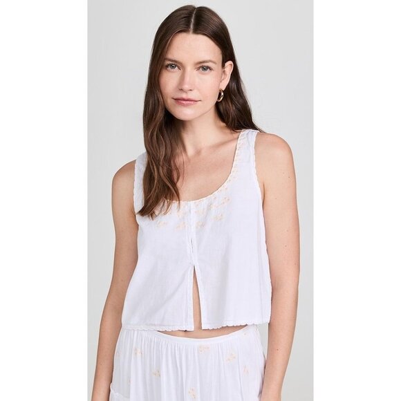 NWT Ciao Lucia Francie White Voile Hook & Eye Cotton Top Women's Small S - Picture 2 of 8